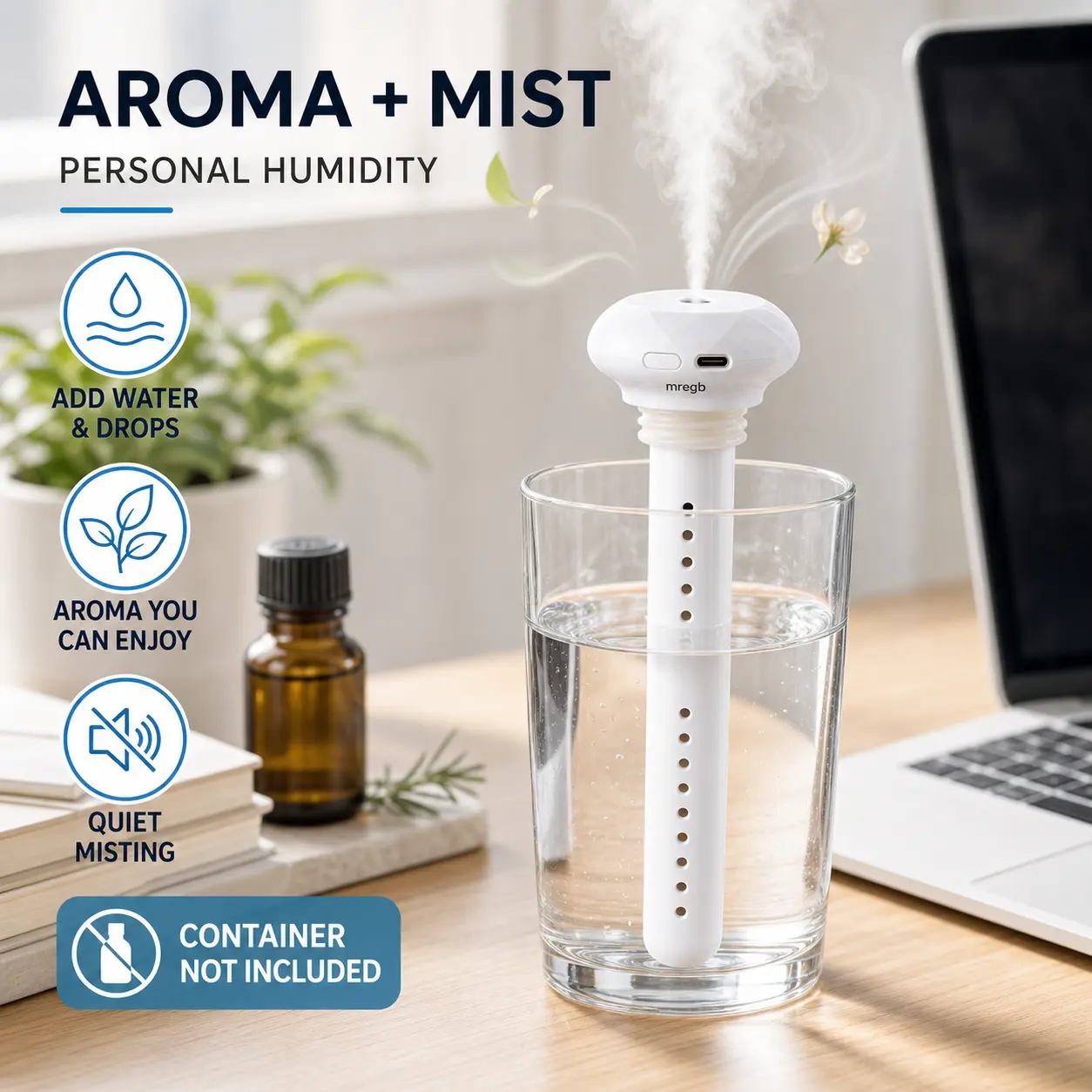 Portable Donut Mini USB Cool Mist Humidifier, Small Desktop Spray Mist Maker with Unlimited Water Tank, Auto Shut-off, Silent Operation, Personal Travel Mist for Car, Office, Bedroom, Home, Relief for Dry Skin,back to school,back to school haul