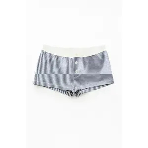 John Galt Women's Black Striped Pajama Boyshorts John Galt Women's Black Striped Pajama BoyshortsÂ