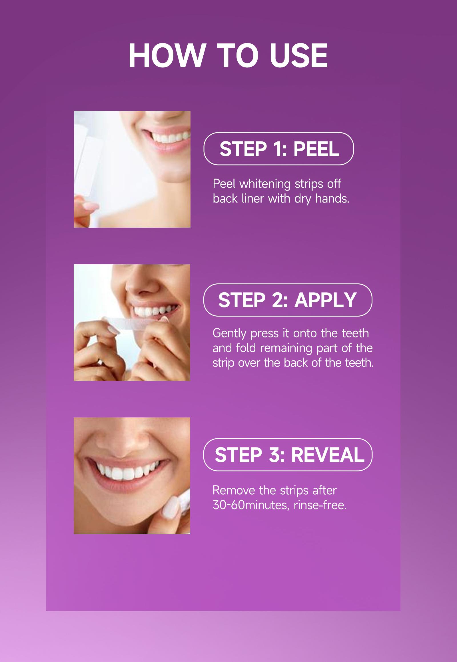 Toothgeek Mint Pap Teeth Strips – 7-Day Use Gentle Formula, Clean Feel, Mint Flavor, Purple Fun Stickers