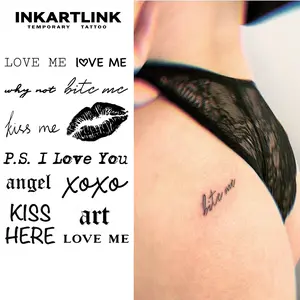 INKARTLINK 2 Sheets Couple's Secret Ink: Matching Semi-Permanent Tattoos for Lovers | Waterproof & Aesthetic Fake Tattoo for Date Night, Parties & Valentines