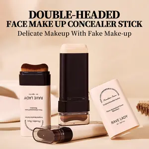 5-color Dual -Ended Foundation Concealer Stick, Dual-ended with Built-in Brush, Moisturizing