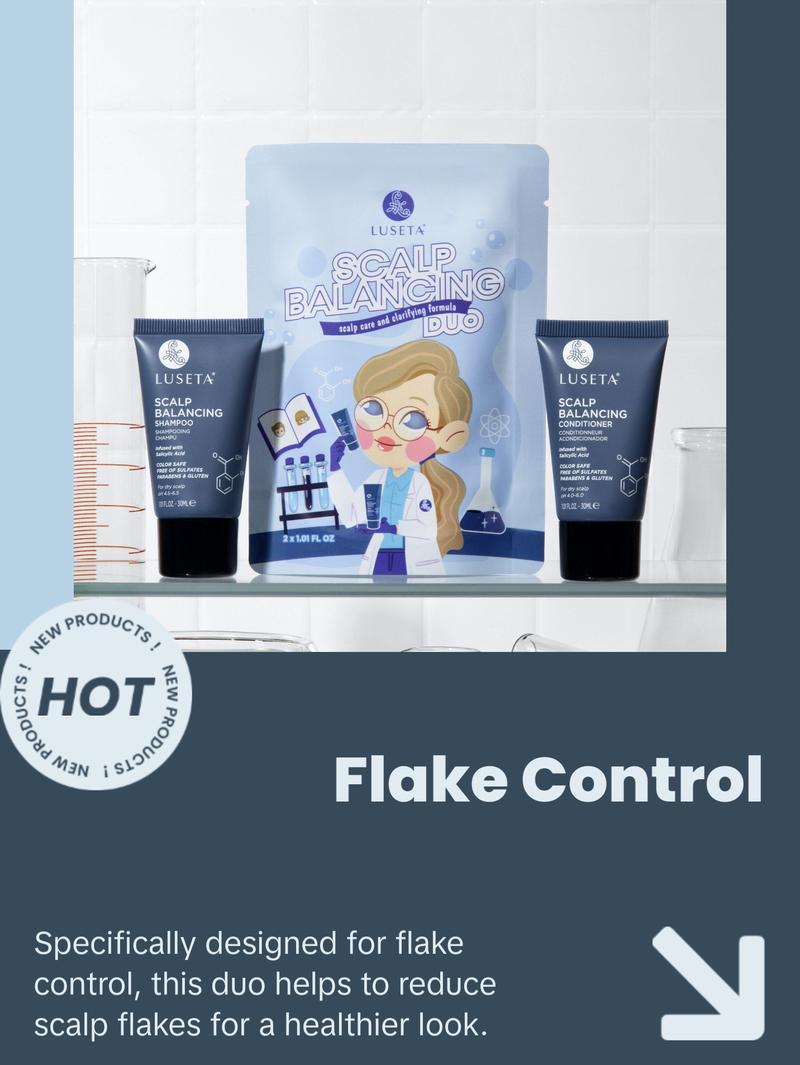 Luseta Salicylic Acid Shampoo and Conditioner Set for Men and Women, Scalp-Balancing, Reducing Build-up, Flake Control Shampoo for Men, Clarifying Shampoo for Refreshing, pH-Balanced, 2 x 16.9 Fl Oz