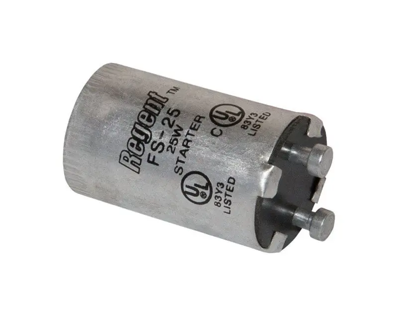 Satco 30969 UL Listed F.S. 25W White Fluorescent Starters - Pack of 25, For Lamp Ignition, Fixes Lamp Tubes Only Glow at Ends Issues
