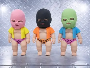 White Masked Stretchy Sand Doll 5.1 Inches 13 cm Satisfying Squishy Stress Toy Soft TPR Material Unique Sensory Experience Ideal for Stress Relief and Fun