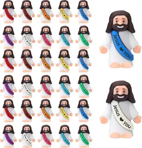 25/50/100 PCS Little Jesus Figures – Mini Jesus Figurines in Bulk, Multicolor Tiny Jesus Figures for Religious Gifts, Easter Egg Stuffers, Hide & Seek Fun, Pocket-Sized Religious Keepsakes