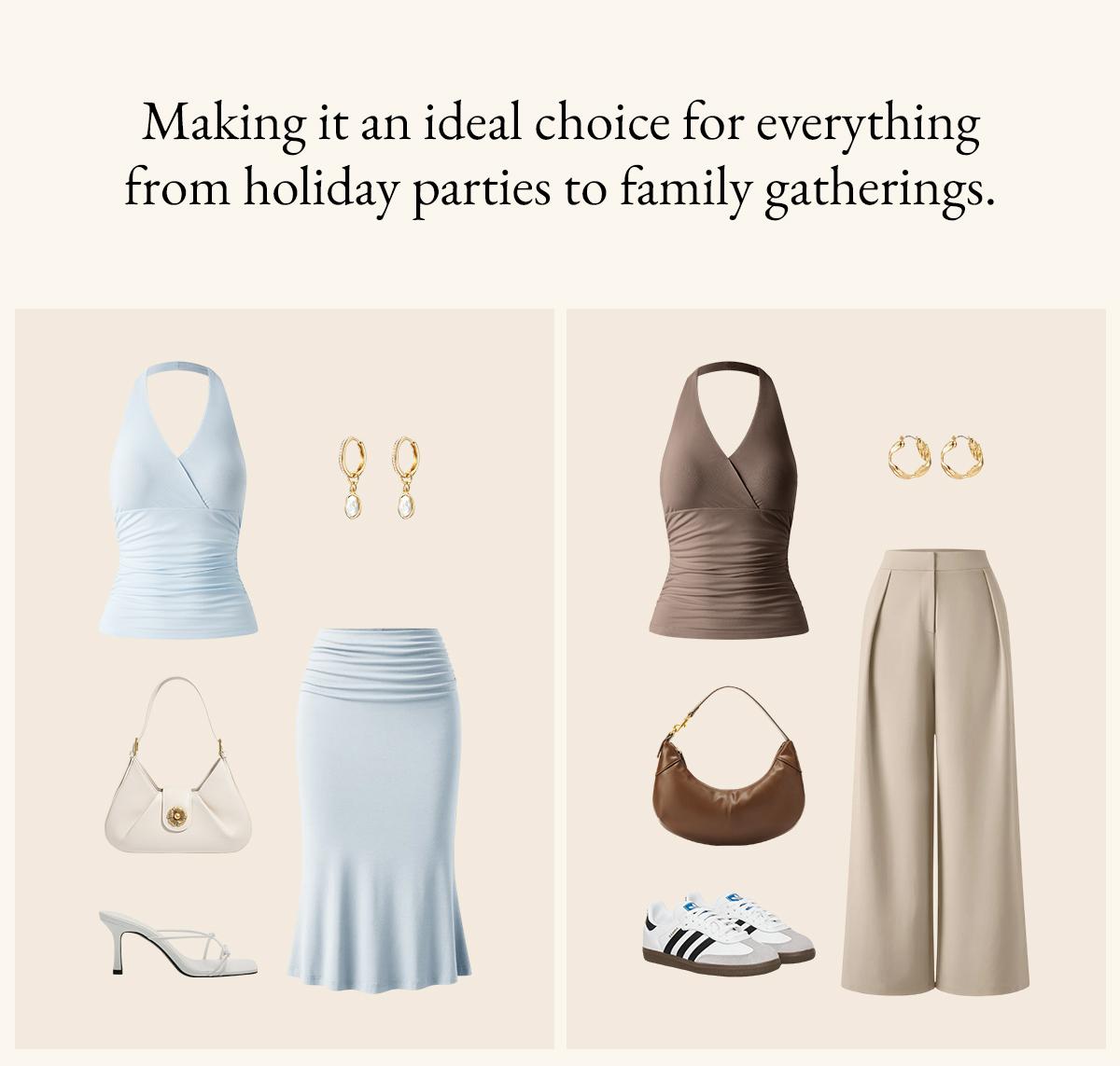 OGL Halter Neck Side Gathered New Airy Brami Tank with Built-in Bra for Womenswear Tops