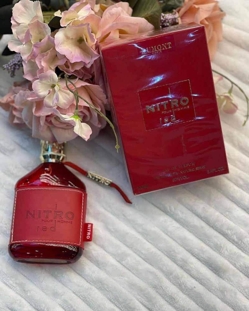 Nitro Red EDP 100Ml 3.4Oz - Original Fragrance Made In France - Luxury Perfume for Men - Fruit, Woody, Floral and Long Lasting Cologne - Best Gift