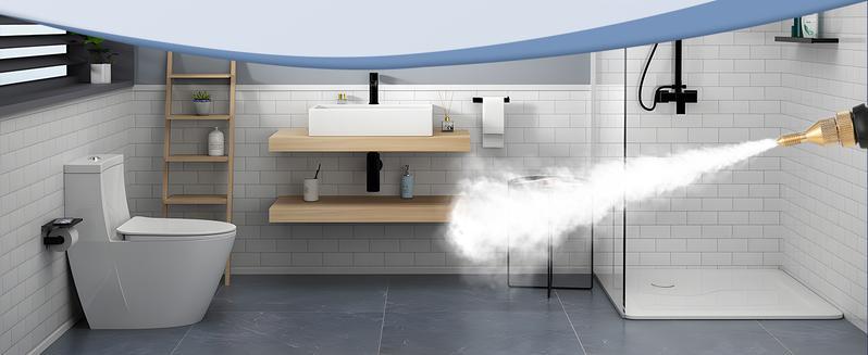 2500W handheld steam cleaner, high-temperature and high-pressure steam cleaner with Multi-Surface Application, portable car Cleaner with Brush Heads , suitable for kitchen grease, car detailing, and bathroom furniture cleaning