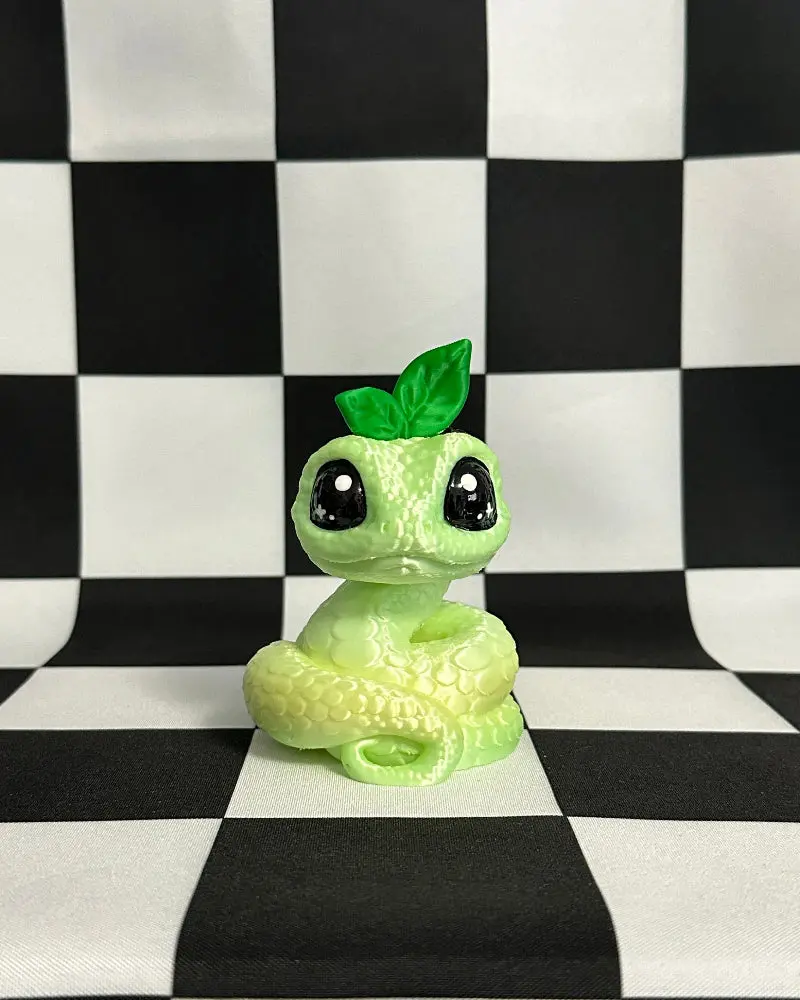 Kawaii Lime Snake Figurine