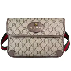 Pre-owned GUCCI Leather Crossbody Bags GG Logo Supreme Neo Vintage Flap Bum Bag Crossbody Bag
