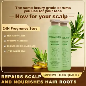 [Buy 2 Get 1 Free] VERYKISS Anti-Hair Fall Hair Loss Treatment Shampoo Oil Control Anti Dandruff Haircare Rosemary Avocado Help Hair Growth AmingAcid Hydrolyzed Protein Repair Reduce Hair LossScalp Cleanser Conditioner 8.45fl.oz(250ML) Gentle Smoother