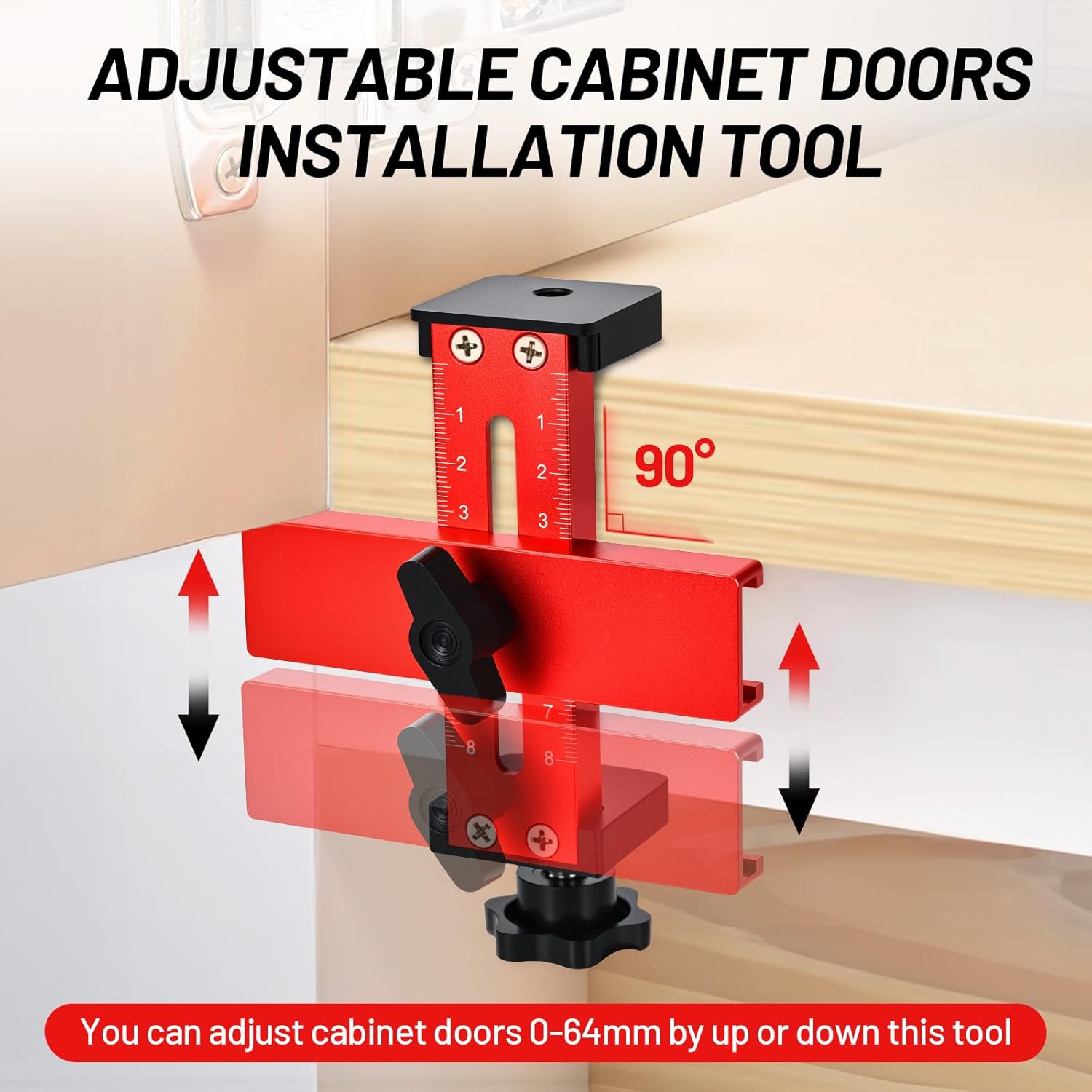 Cabinet Door Installation Jig with Precision Edge Positioner Adjustable for Framed & Frameless Doors  Alloy Tool for DIY & Professionals