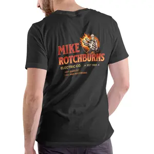MIKE ROTCHBURNS ELECTRIC CO. Funny name T Shirt, Unisex cotton