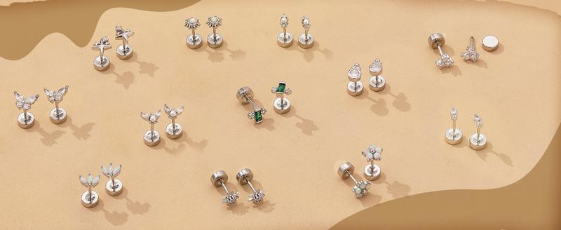 ORAZIO 925 Sterling Silver Flat Back Stud Earrings for Women Hypoallergenic 14K Gold Plated Cartilage Earrings for Sensitive Ears Small CZ Opal Conch Helix Tragus Piercing Jewelry 3 Pairs 20G ORAZIO 925 Sterling Silver Flat Back Stud Earrings for Women Hypoallergenic 14K Gold Plated Cartilage Earrings for Sensitive Ears Small CZ Opal Conch Helix Tragus Piercing Jewelry 3 Pairs 20G