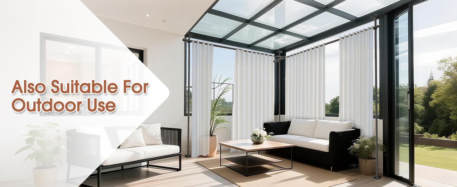 Room Divider Curtain Rod - Adjustable 4-10ft Heavy Duty Room Divider Curtain Rod | No Drilling Wall Divider for Room Separation | Freestanding Tension Curtain Stand 28-171 inch Wide Partition Space Separator Interior Decoration Accessories