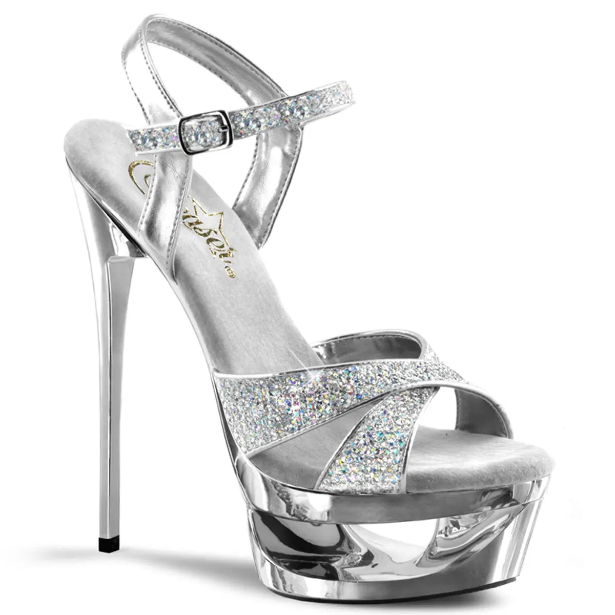 Women's Platform High Heel Sandals - Cross-Strap, 6 1/2" (16.5cm), Comfortable Elegant Fashionable Party Footwear (Eclipse-619G)