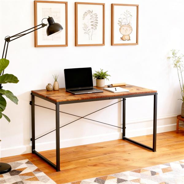 Modern Simple Home Office Desk - Sleek Writing Study Table for Small Space, Bedroom & Workstation