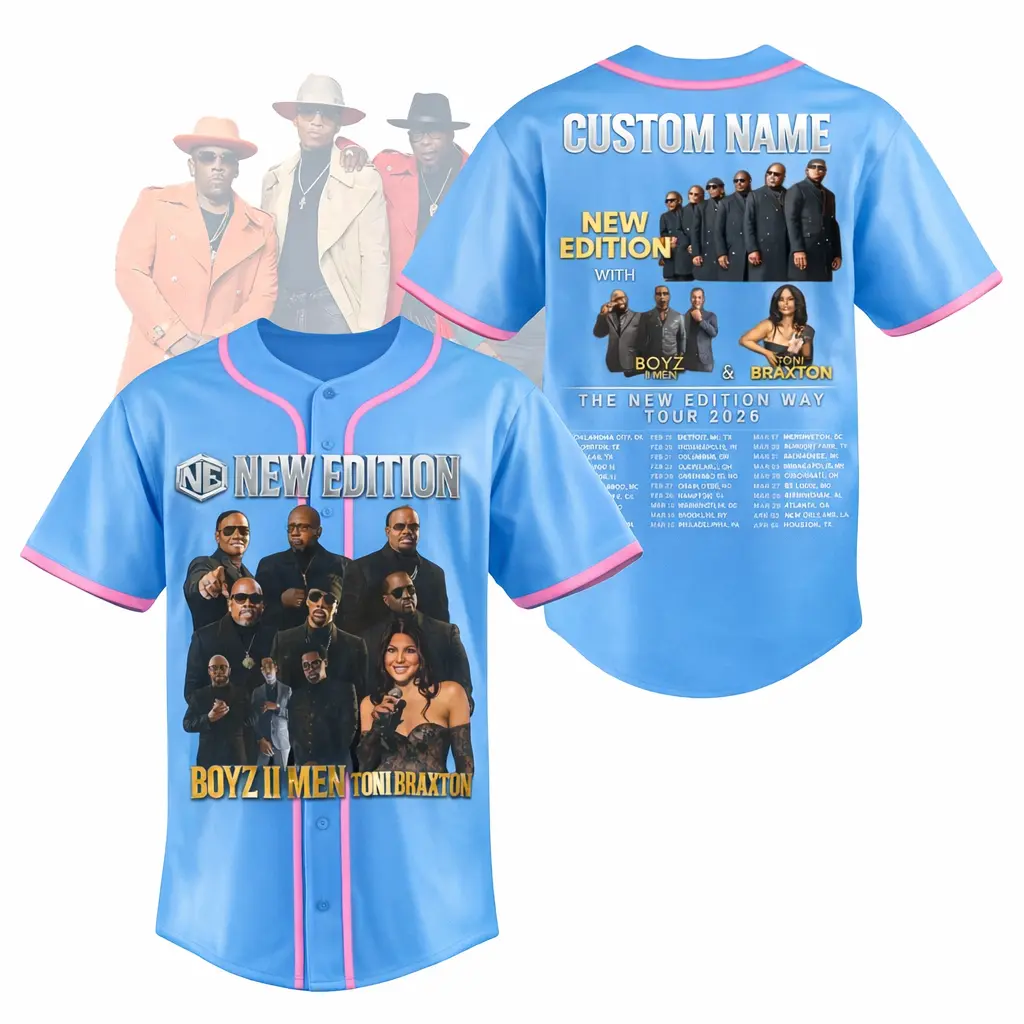 Custom name The New Edition Way Tour 2026 Baseball Jersey, New Edition Shirt, Retro NE R&B Concert Tee, NE4LIFE Tour Baseball Jersey Tshirt - TikTok Shop Custom name The New Edition Way Tour 2026 Baseball Jersey, New Edition Shirt, Retro NE R&B Concert Tee, NE4LIFE Tour Baseball Jersey Tshirt - TikTok Shop