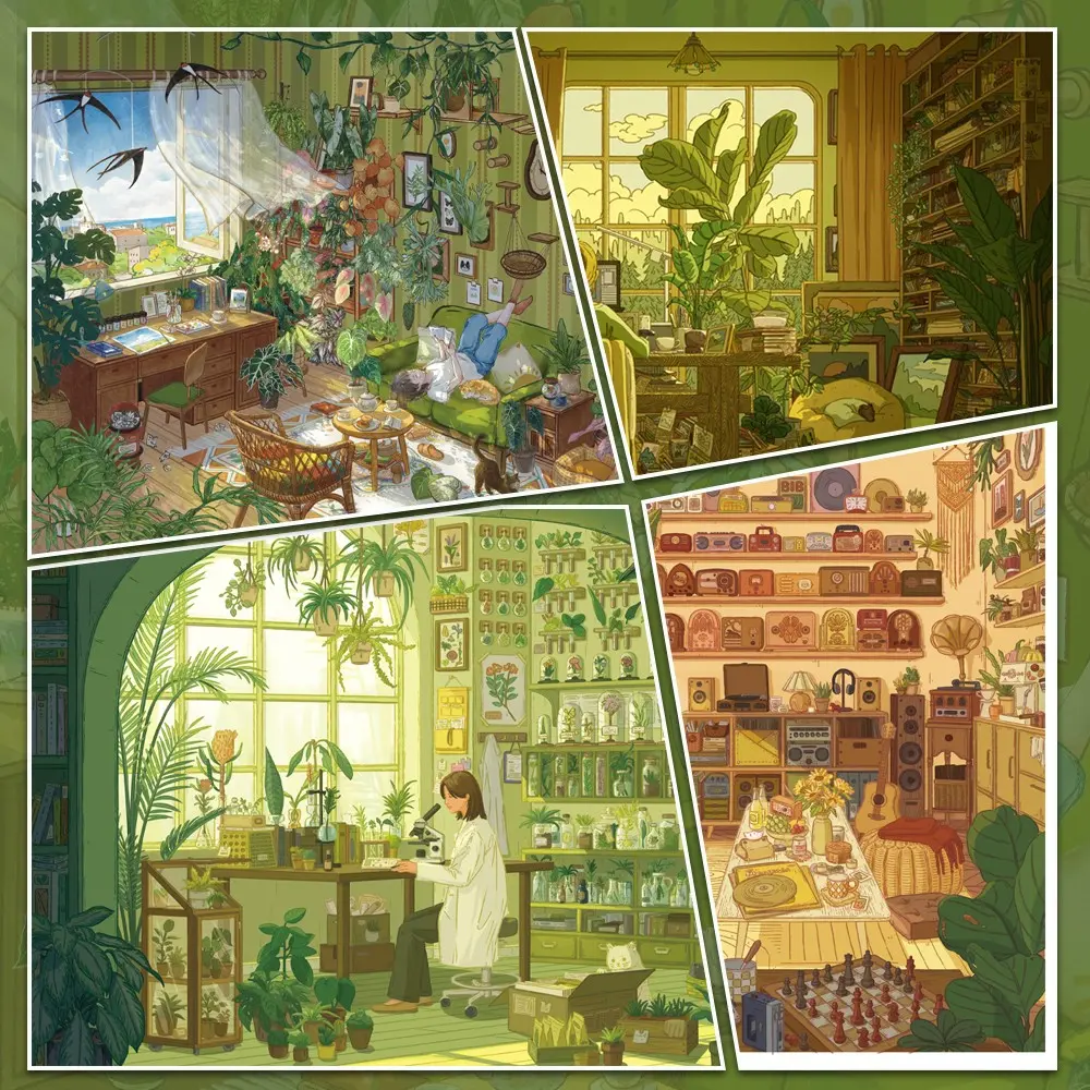 Plant Diorama Scenery Stickers, Trees Flowers Grass Mushrooms, DIY Nature Scene for Party Favors, Crafts, Scrapbooking, Scrapbook Stickers, DIY Scenery Sticker