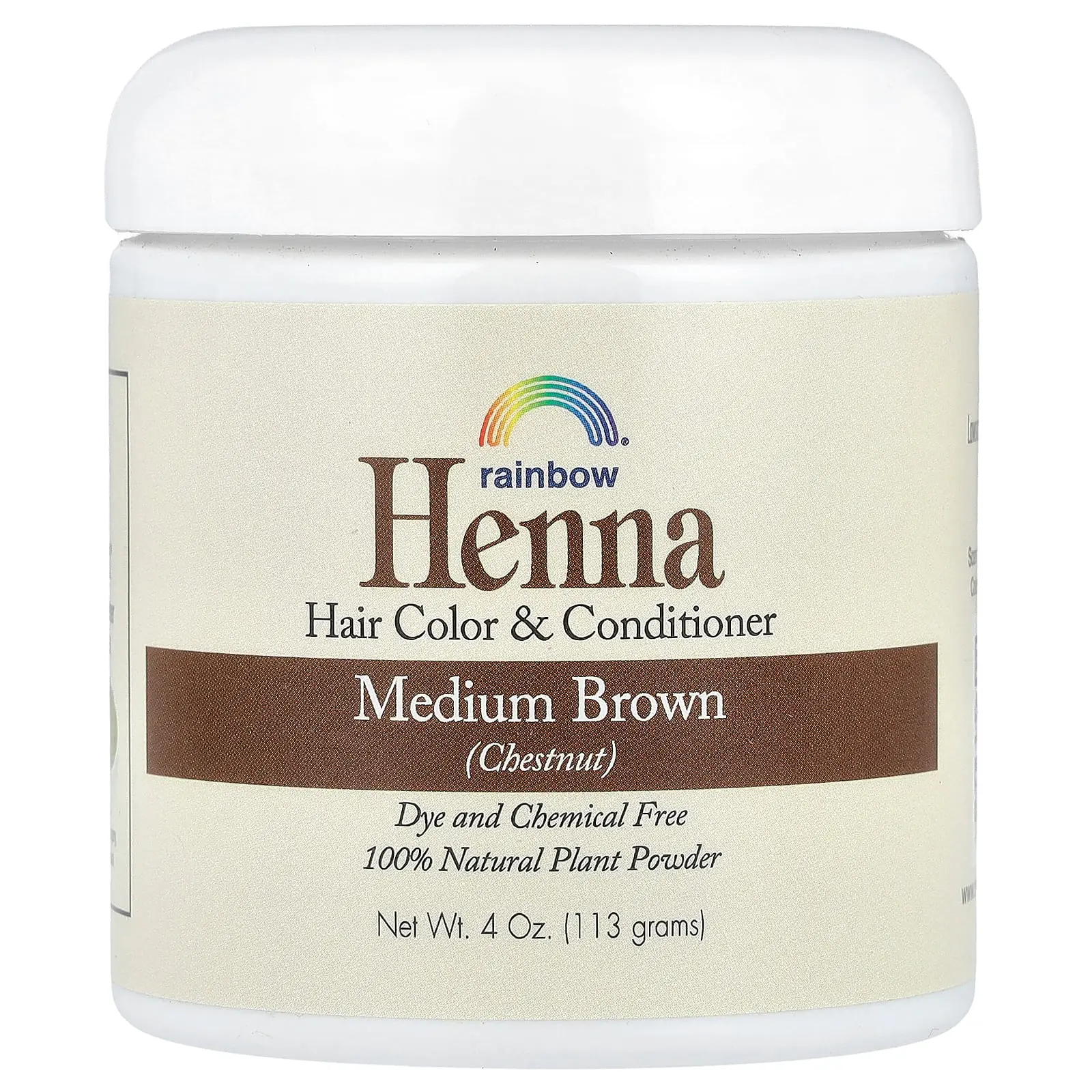 Rainbow Research Henna, Hair Color & Conditioner, Medium Brown (Chestnut), 4 oz (113 g)