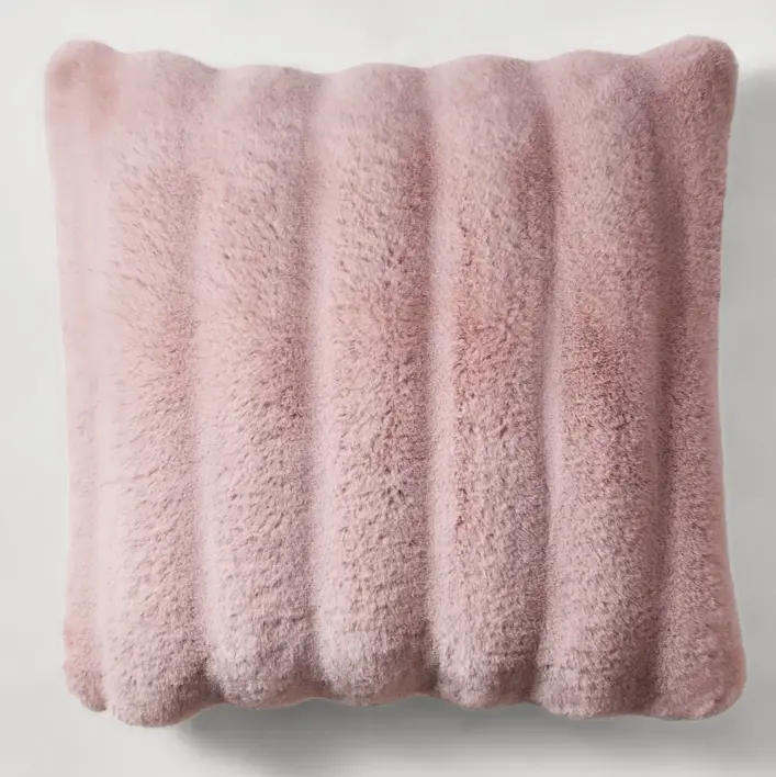 Z Gallerie Kira Pillow 20" Soft Furry Cushion Soft Padded Cushion Soft Cushioned Floor Soft Cushioning
