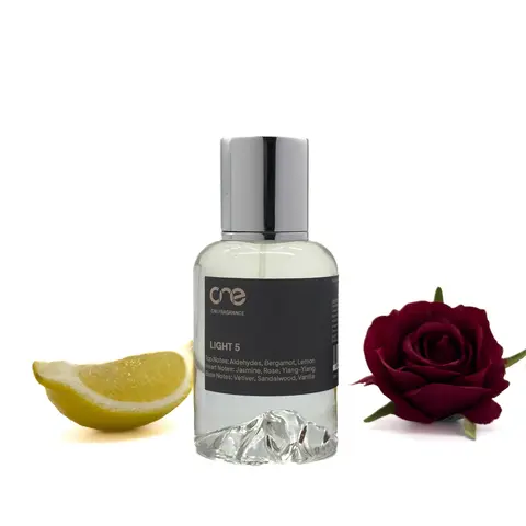 Light 5 Perfume - Rose & Musky Scent with Citrus & Jasmine Notes for Luxurious Grace