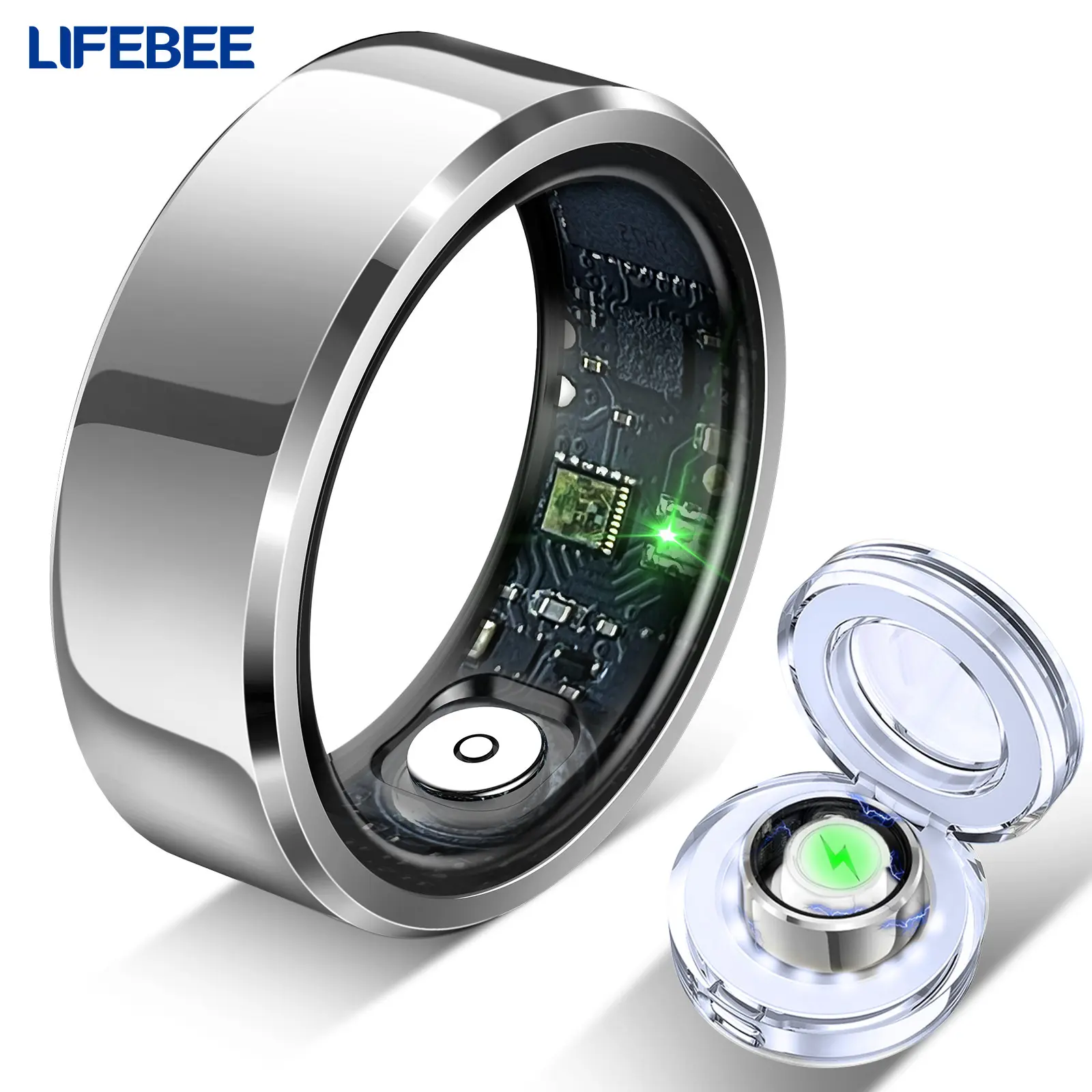 Smart Health Ring for Women Men Fitness Tracker with Sleep Monitoring, Step Counting, IP68 Waterproof for iPhone and Android, No Subscription Fee