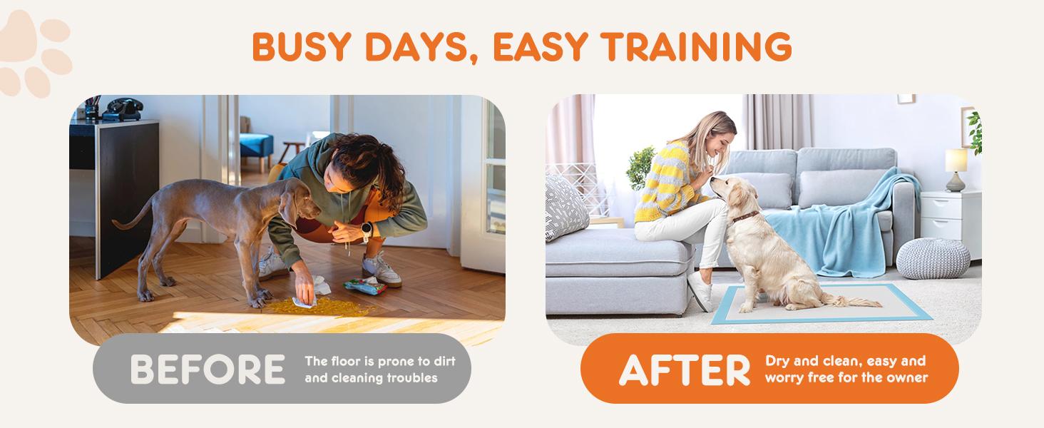 Puppy Pads Dogs Training Pads, Ultra Absorbent Leak-Proof Quick-Drying Pet Pee Pads for Extra Large Dogs Indoor Use dog  pads
