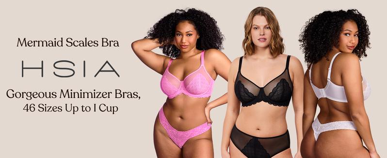 HSIA Mermaid Scales Sexy Lace Plus Size Unlined Underwire Non-padded Full Coverage Minimizer Bra with Back Smoothing for Women Large Bust