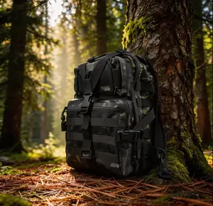 Tactical travel backpack, approved waterproof hiking backpack, suitable for weekend hiking and climbing, multi day camping, multi bag opening, multi-functional outdoor backpack