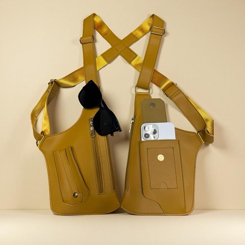 Underarm shoulder bag with built-in anti-theft hidden storage pockets for phones and outdoor gear. Lightweight and multi-functional, suitable for cycling, hiking, and various sports.  Weapons are prohibited.