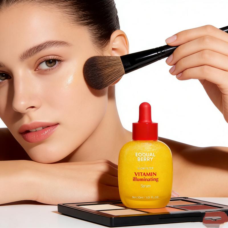 2pcs EQQUALBERRY Vitamin IlluminatingSerum -Brightening Vitamin C Serum withNiacinamide |Strengthens skin barrierIHydrates using Ceramide and HyaluronicAcid, 1.01oz /30ml