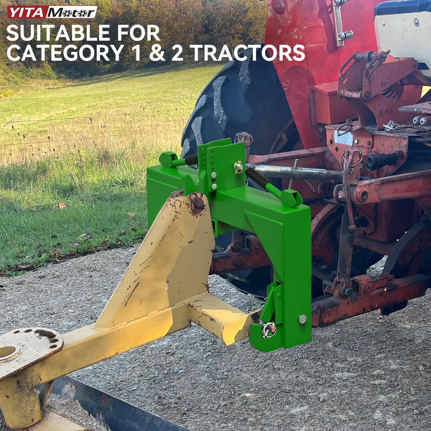 YITAMOTOR 3 Point Quick Hitch for Category 1 Tractor, 3000 lbs 3-Pt Attachment with 2" Receiver Trailer Hitch Adaptation with 5 Level Adjustable Bolt YITAMOTOR 3 Point Quick Hitch for Category 1 Tractor, 3000 lbs 3-Pt Attachment with 2" Receiver Trailer Hitch Adaptation with 5 Level Adjustable Bolt