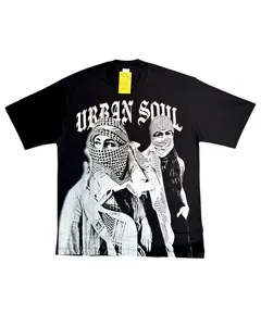 Black Urban Soul Everyday  Street Thick Cotton Menswear Tee