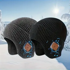 New Unisex Wireless Headphone Knitted Hat! Binaural stereo Bluetooth for high - quality sound. Removable, washable, and comfortable. Fashionable music hat with long battery life & easy - to - use design.