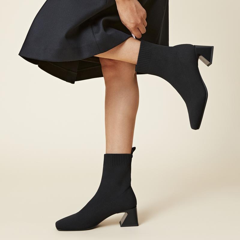 VIVAIA Women's Square-Toe Water-Repellent Block-Heel Boots – Stable, All-Day Comfort Winter Boot (Regina Pro), Bootie, Ankle Boots