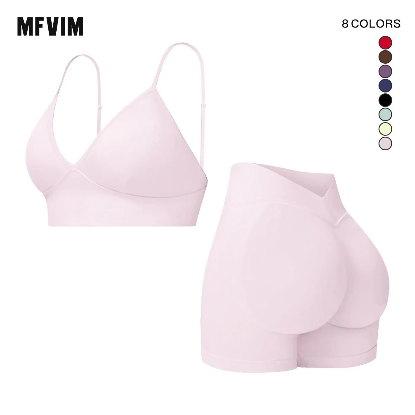 Women's 2 Piece Seamless Yoga Workout Set High Waisted Shorts Sports Bra for Exercise Athletic Breathable Lightweight Compression Activewear Pilates Gym Outfit with Hollow Square Back and Curved Rear Hip, 2 Piece Sets, Women 2 Piece Sets