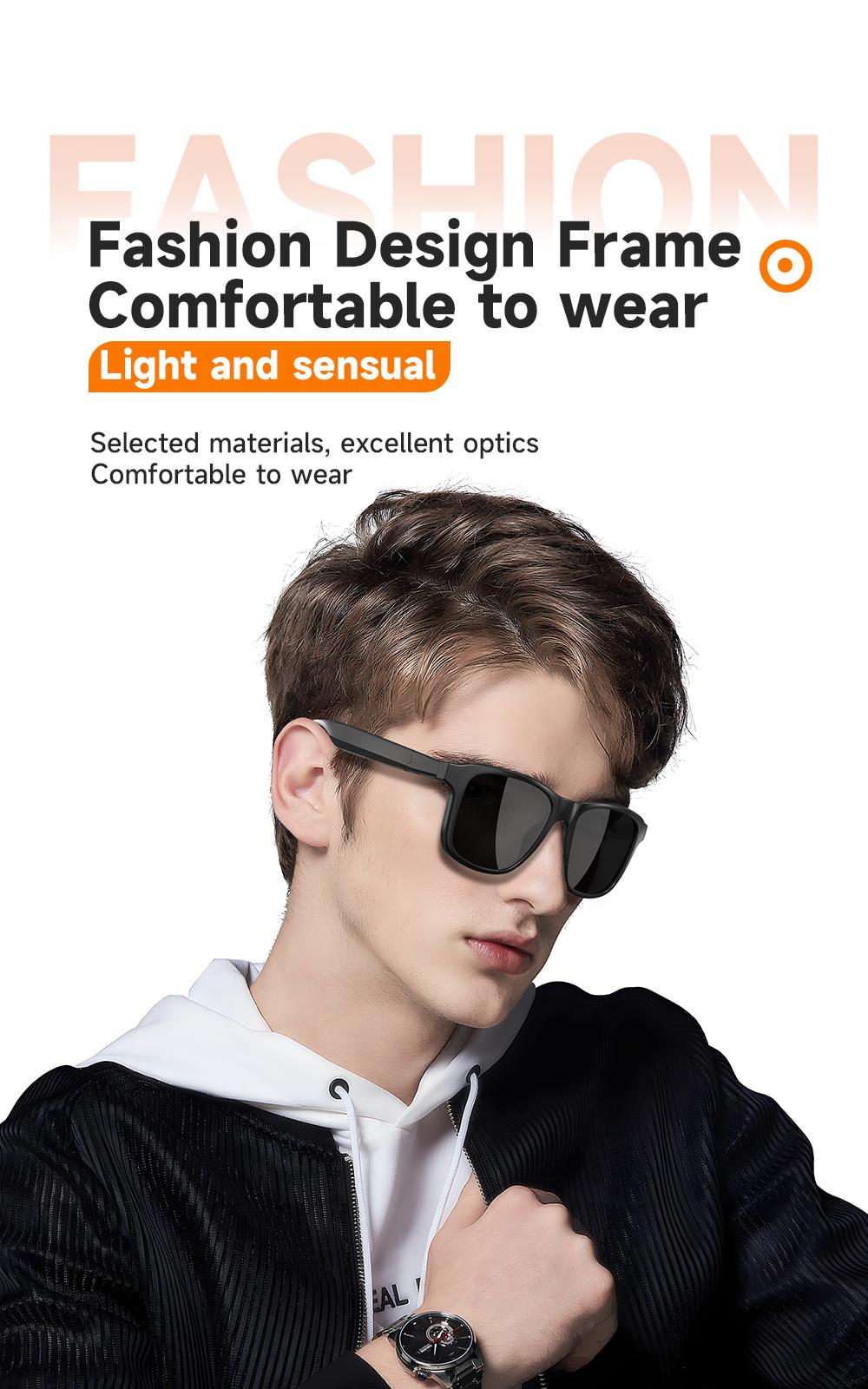 Smart Glasses, Bluetooth Sunglasses Audio Eyewear, Built-in Mic & Speakers, Athletic/Outdoor UV Protection Unisex, Summer,Waterproof, Smart Summer Gear