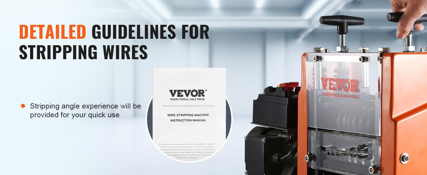 VEVOR Electric Cable Stripping Tool, 0.06''-0.98'' Motorized Wire Stripper, 60W, Features Clear Depth Gauge, Includes 6 Circular & 1 Flat Channels for Efficient Copper Wire Recycling VEVOR Super Brand Day VEVOR Electric Cable Stripping Tool, 0.06''-0.98'' Motorized Wire Stripper, 60W, Features Clear Depth Gauge, Includes 6 Circular & 1 Flat Channels for Efficient Copper Wire Recycling VEVOR Super Brand Day