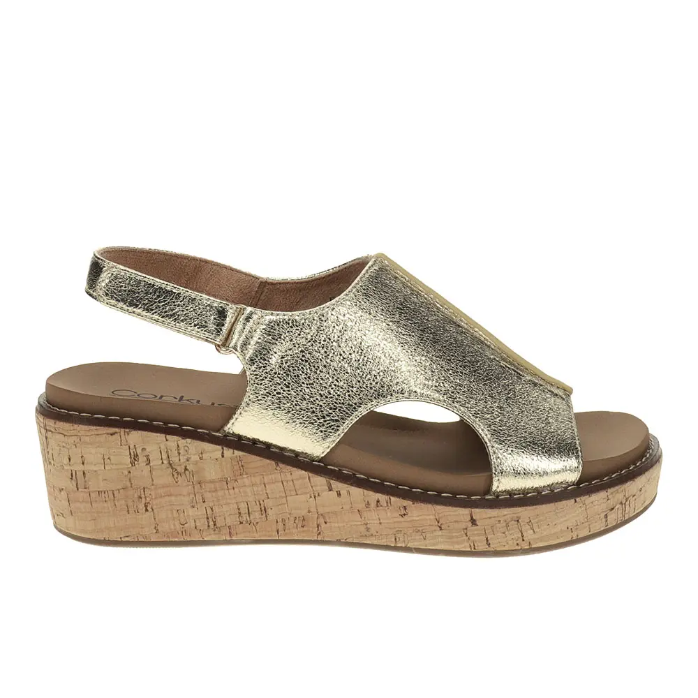 Corkys Womens Volta Ii Studded Slingback Casual Sandals Casual Mid Heel 2-3" - Gold