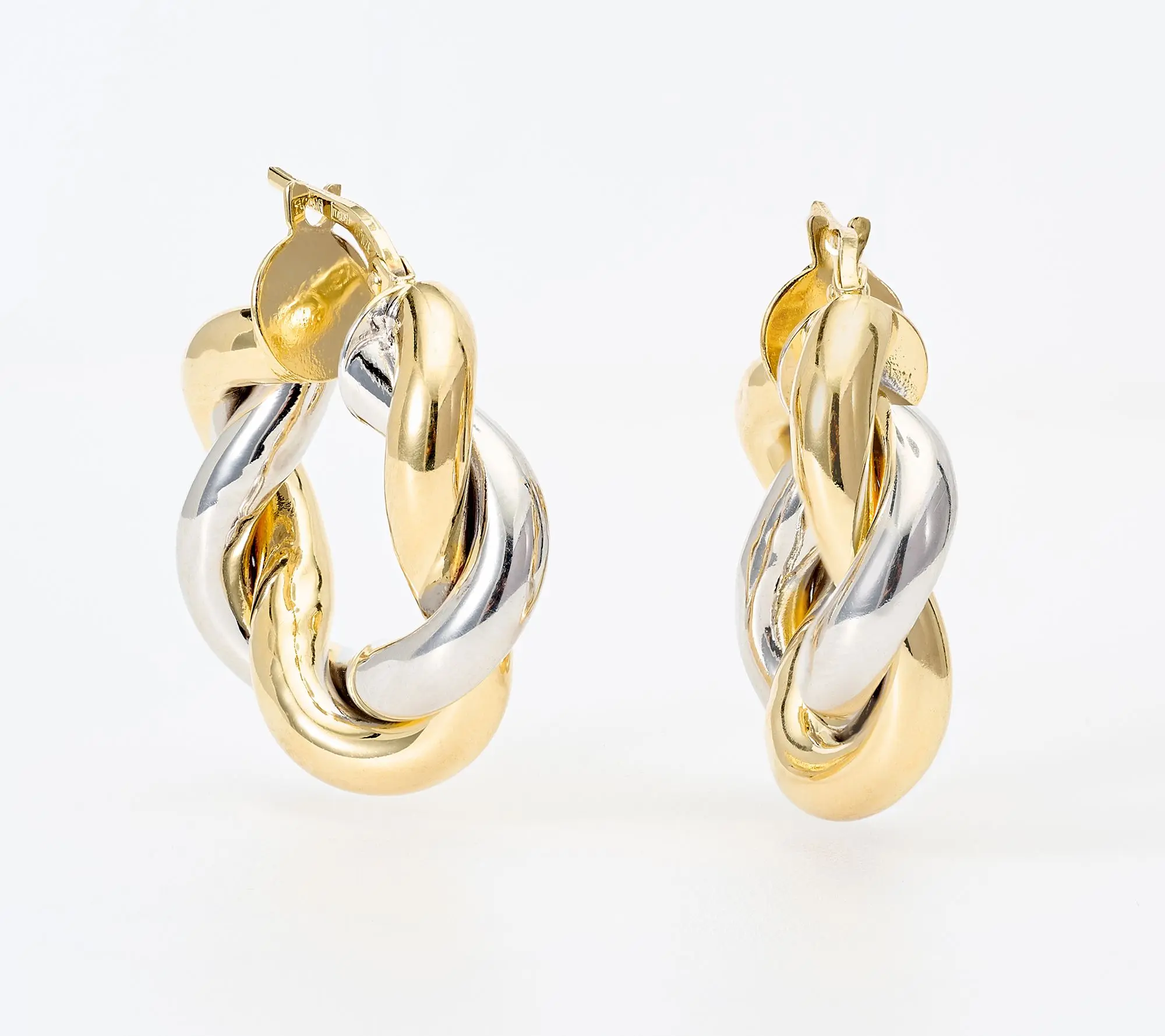David Markstein Bronze 1" Bold Twisted Hoop Earrings