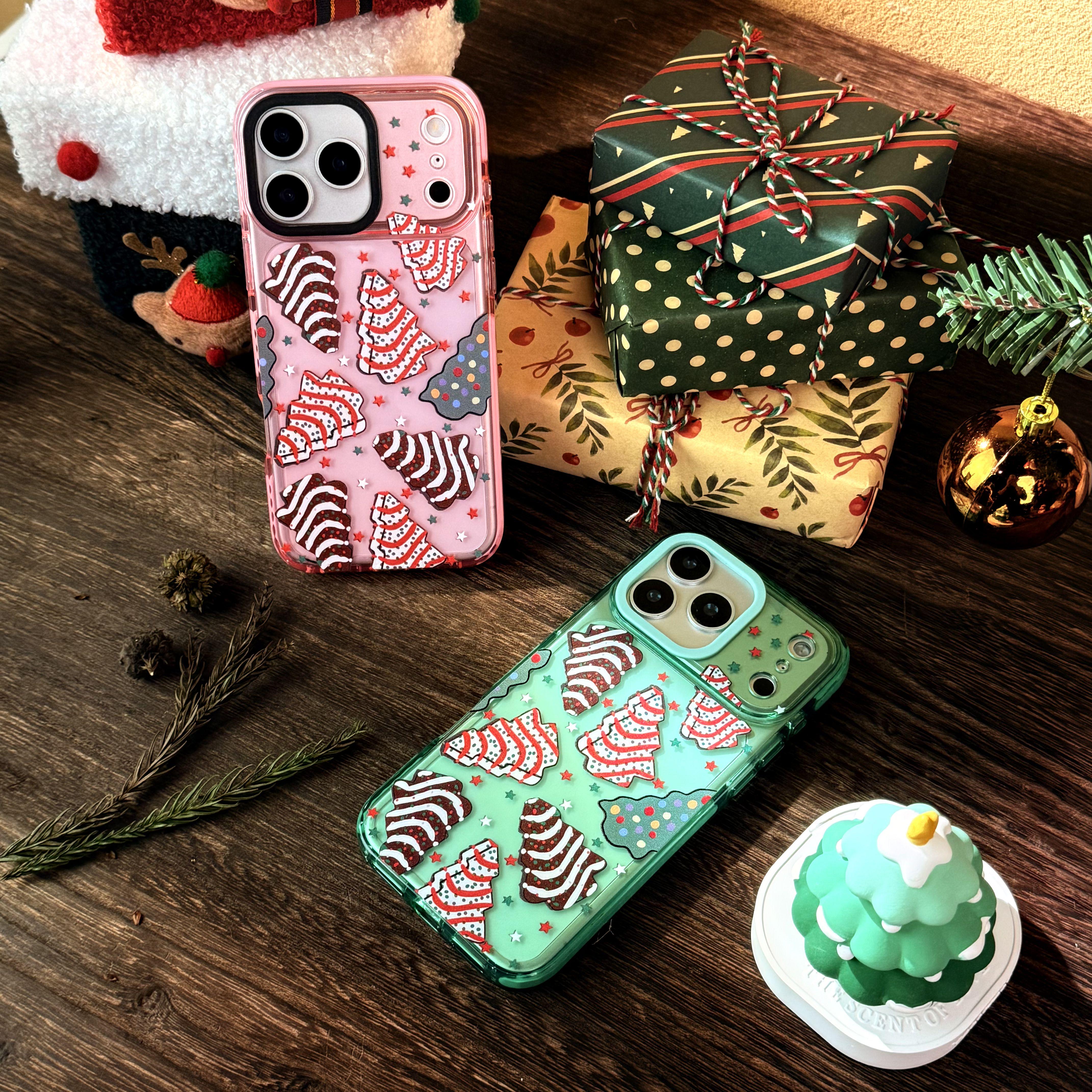 Christmas Tree Phone Case for iPhone 17Pro Max Air 16 15Plus 14 13 12 11, Two-color TPU, Shockproof Drop, Protection Durable, Christmas Gifts for Girls.JL28