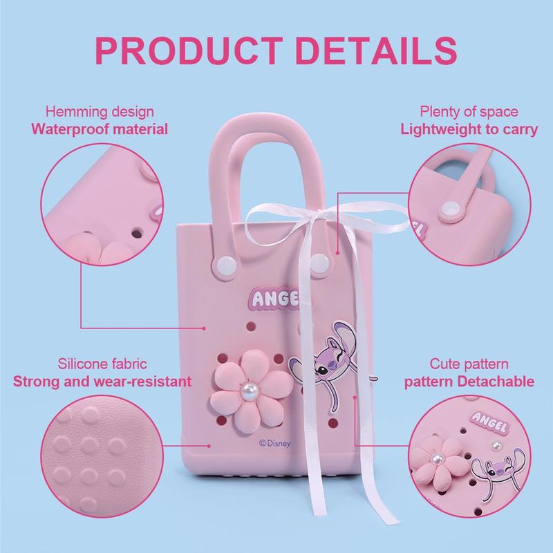 Disney Stitch and Angel - Themed Small Crochet Handbags: Perfect for Shopping, Parties, and Disney-Inspired Outings - Holiday Party Ready, Holiday & Holiday Haul