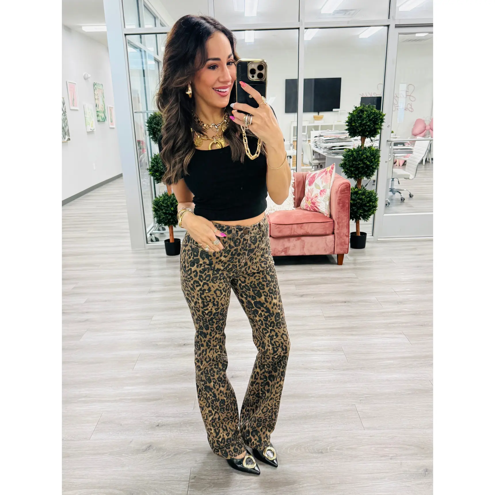 Judy Blue Wild Child Leopard Jeans (Reg. and Plus)