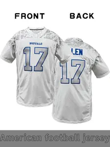 Men's # 17 Retro Bills Embroidered Football jersey, Buffalo Embroidered Rugby Sports Shirt - Unisex, Suitable for All Seasons, Suitable for Casual, Training, and Street Style Rugby Enthusiasts