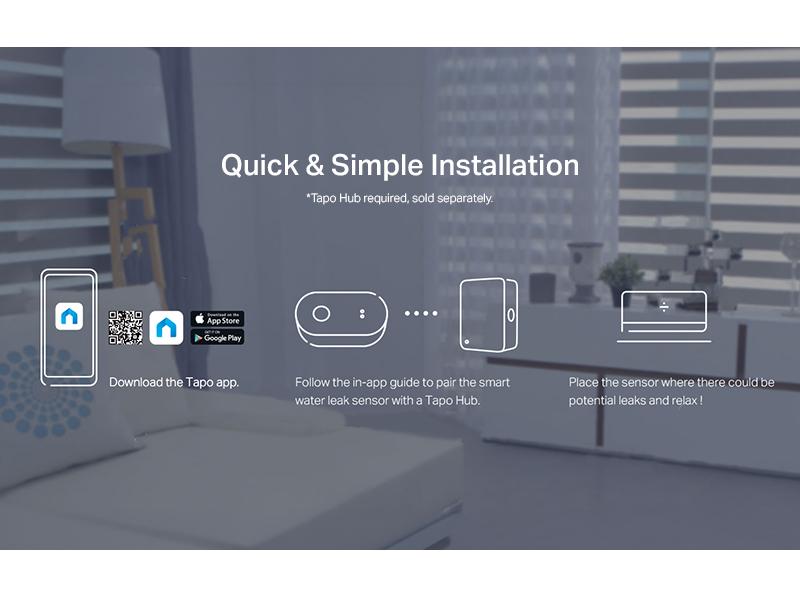 TP-Link& Tapo T300 Smart Water Leak Sensor – 6-Probe Instant Detection, 90 dB Siren, IP67 Waterproof, App & Alexa Alerts, 3-Year Battery, Requires Tapo Hub