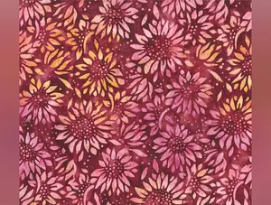 Buzzy Bee | Flower - Wine by Banyan Batiks | 83642-26 | Batik Cotton Fabric