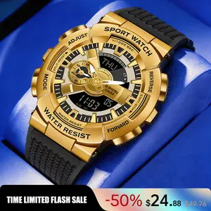 Fashion Multi-Functional Sport Watch for Men, 51mm Metal Case, 3 Time Zones, Luminous Display, 30M Water Resistant, Dual Time Zone, Stopwatch, Calendar, Alarm Functions – Ideal Choice for Students and Couples