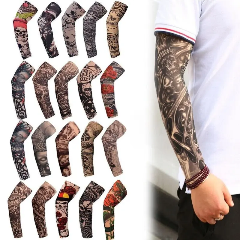 Unisex Cooling Arm Sleeves, 4-10 Count Nylon Spandex UV Protection Fast Dry Sleeves for Outdoor Sports, Cycling Golf, Breathable
