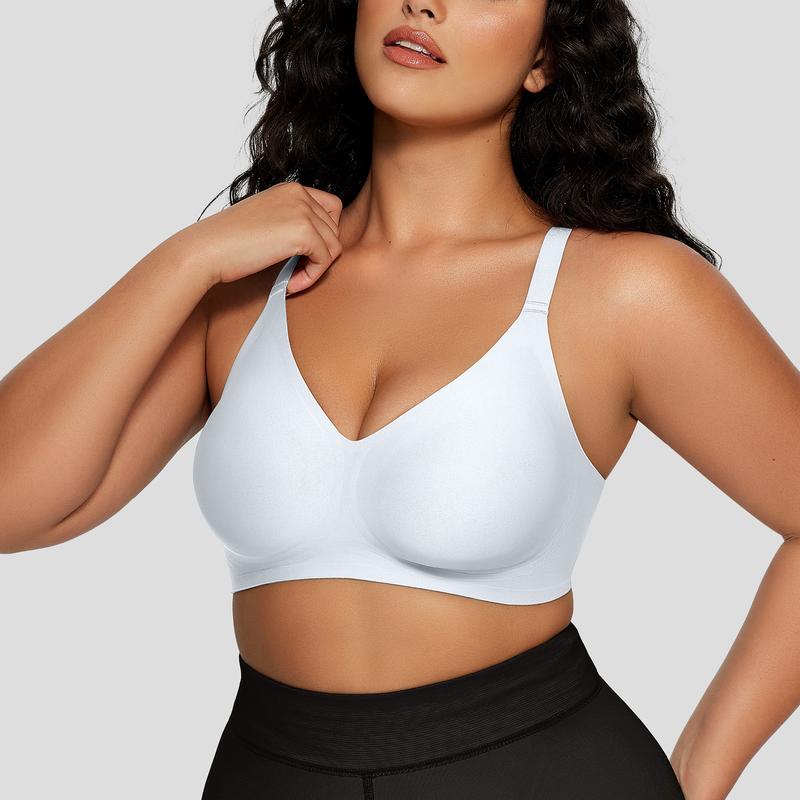 OEAK Women Comfortable Push Up Bras Wireless Seamless Full Coverage Jelly Bra Buttery Soft Everyday Tshirt Bra Convertible Bra